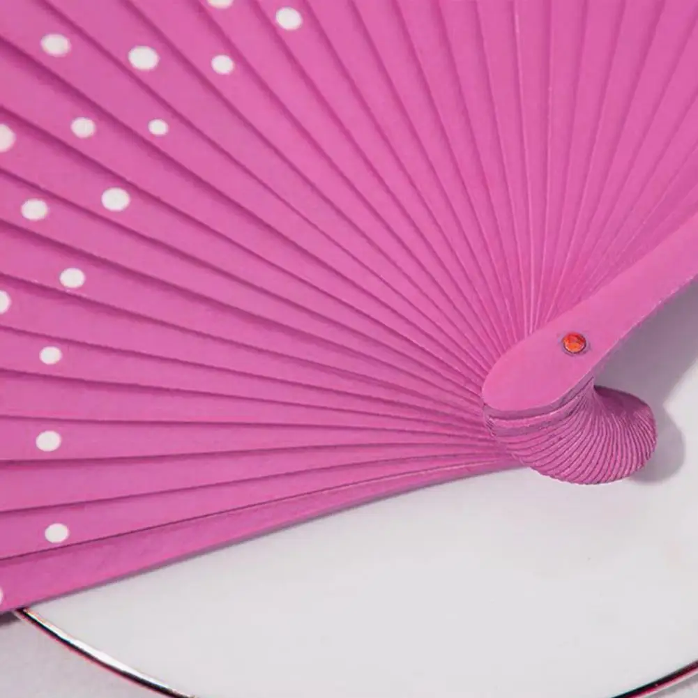 Lightweight  Durable Dot Pattern Decorative Fan Eco-friendly Decorative Fan Beautiful   Show Accessory