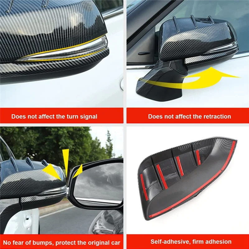 

Strict Car Rearview Mirror Cover Trim For Toyota Highlander 2020-2023 Accessories Carbon Fiber Style
