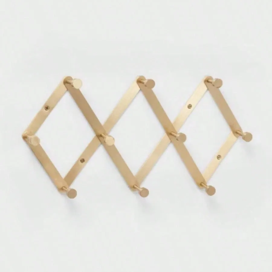 Goldschiene mit 10 Haken: dekoratives Hakenregal zur Wandmontage, lackiertes Aluminium, 38,1 cm lang