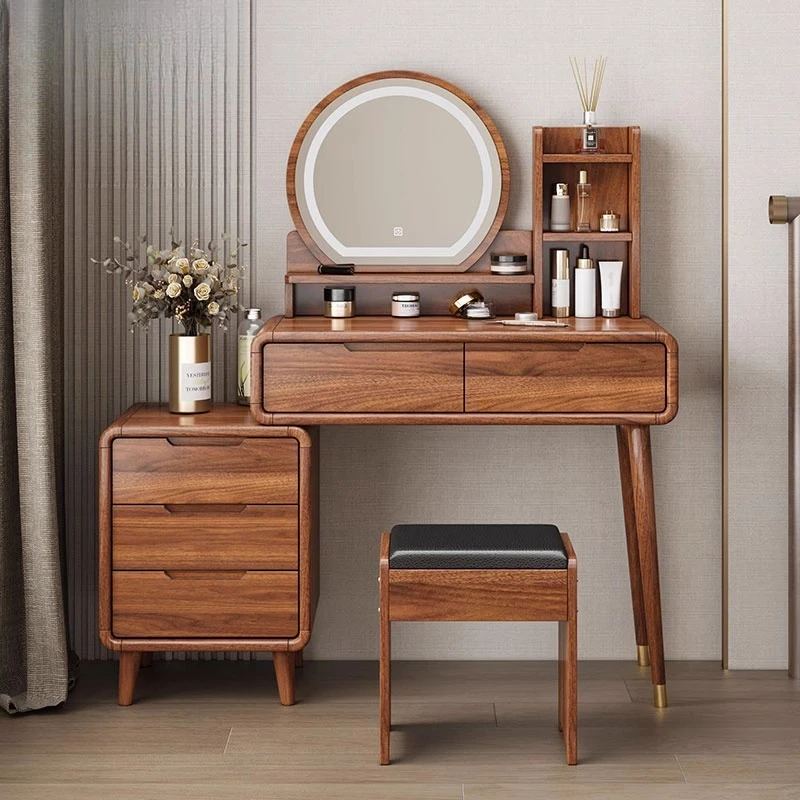 

Lighting Europe Vanity Table Simple Brown Drawers Clothing Vanity Table Europa LuxuryMeuble De Chambre Furniture For Home