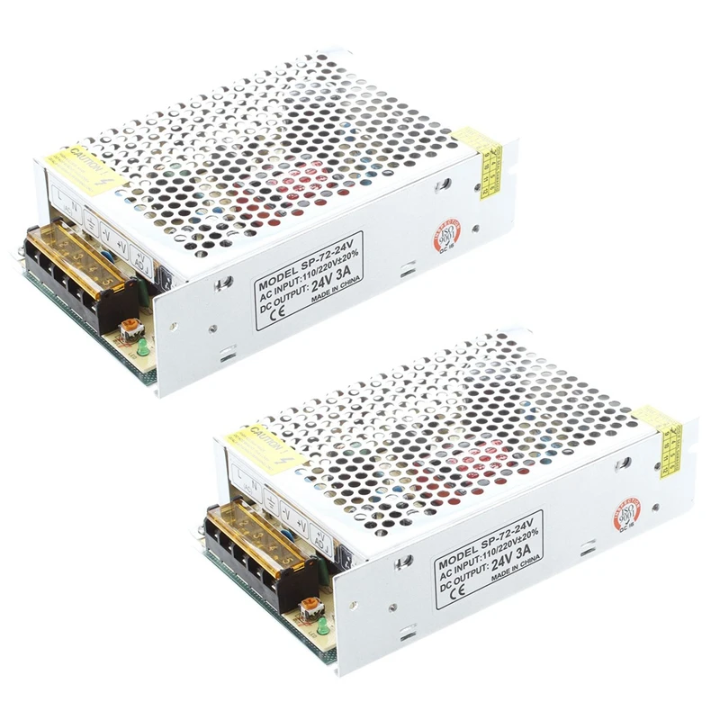 2x AC 110/220V 24VDC 3a 72W Netzteil transformator für LED flexible Streifen lampe