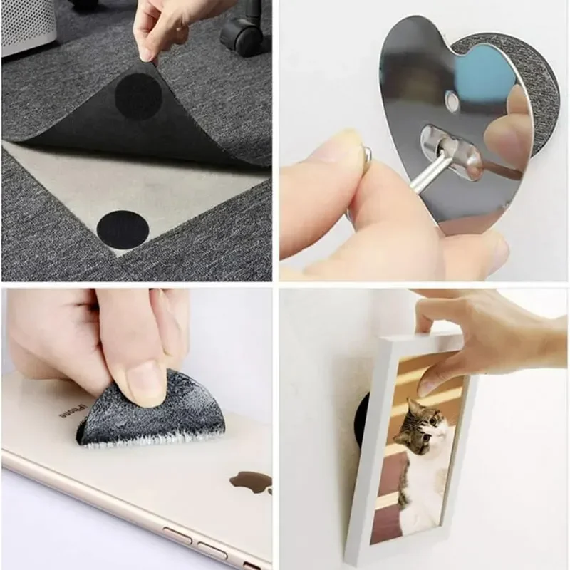 30/5Pairs Double Sided Adhesive Fixing Stickers Hook and Loop Self Adhesive Fastener Tape Carpet Fixed Patch Anti Skid Grip Tape