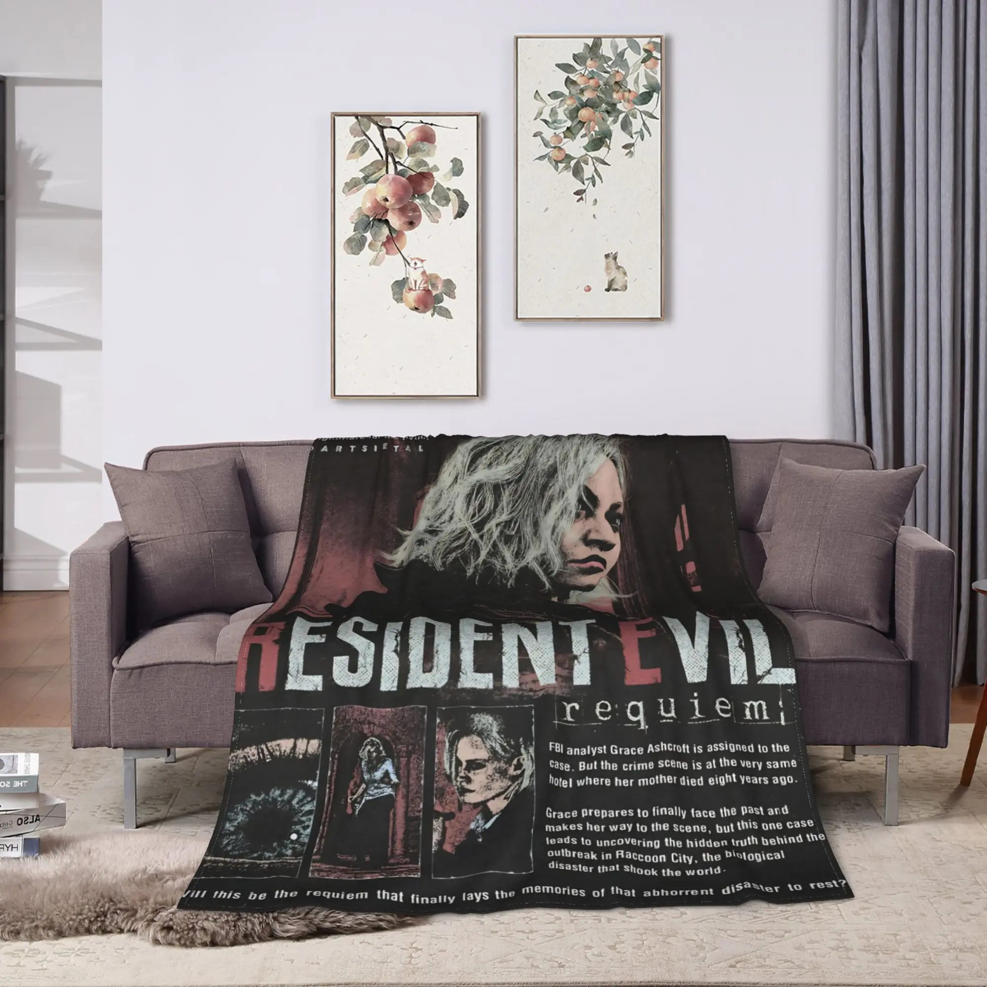 Soft Blankets Travel Office Leon Kennedy Resident Evil Throw Blanket  Flannel Bedspread For Living Room Fashion Sofa Bed Cover