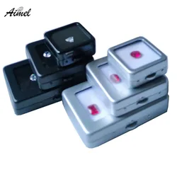 Metal Slide Buckle Gemstone Display Box Loose Diamond Jewelry Storage Case Glass Cover Pendant Beads Gems Stone Package Gift Box