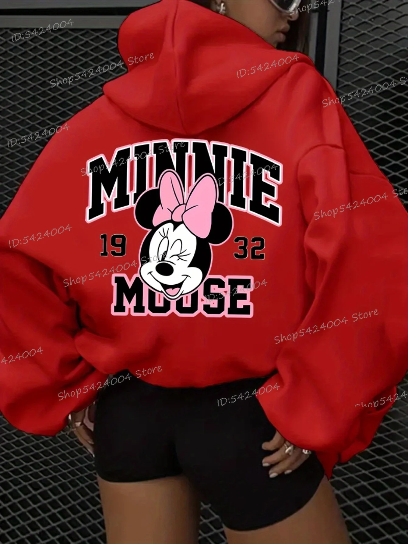 Divertente felpa con stampa Minnie Mouse 1932, felpe con cappuccio Minnie vintage primavera inverno, abbigliamento da donna alla moda quotidiana di buon Natale