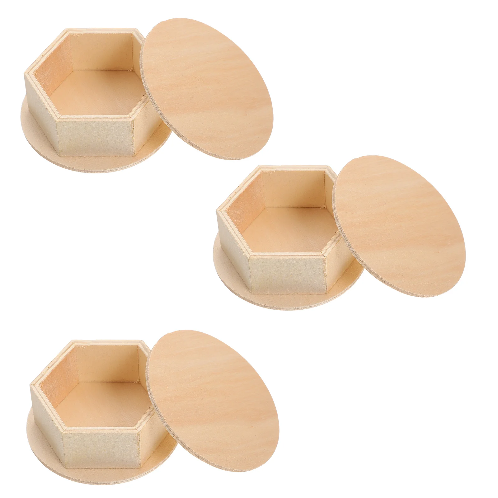 

3Pcs Wood Storage Containers DIY Handmade Storage Boxes for Small Items Clay Foam Putty Organizer Handmade DIY Box