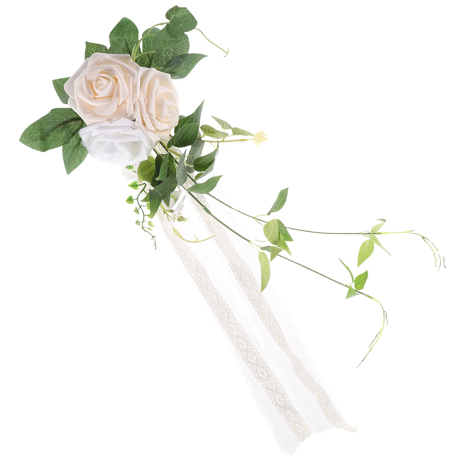 

Wedding Flowers Decor White Simulated Flower Chair Signs Simulation Chair Signs Decor Fake Flowers Decorations