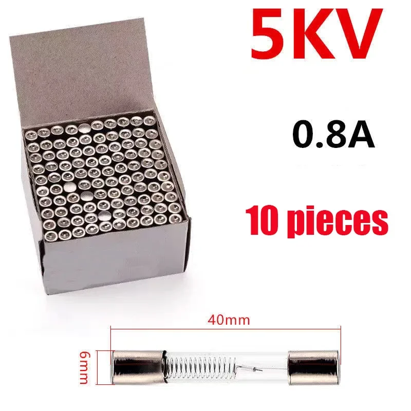 WZ-10pcs 5KV 0.8A High voltage fuse tube for microwave oven