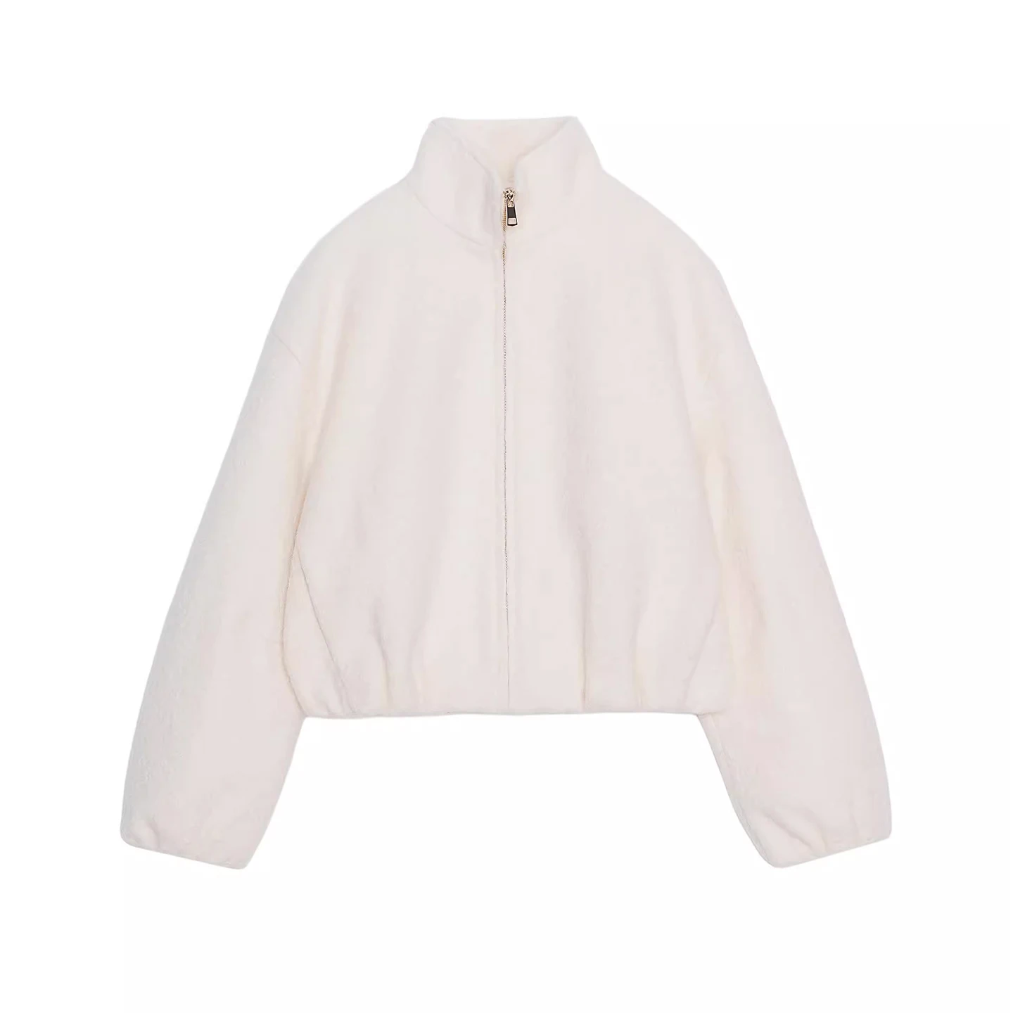 جاكيت نسائي جديد من Z لخريف 2025، معطف أنيق بياقة عالية مزين باللؤلؤ، ملابس خارجية عصرية بأكمام طويلة وطول قصير مع سحاب