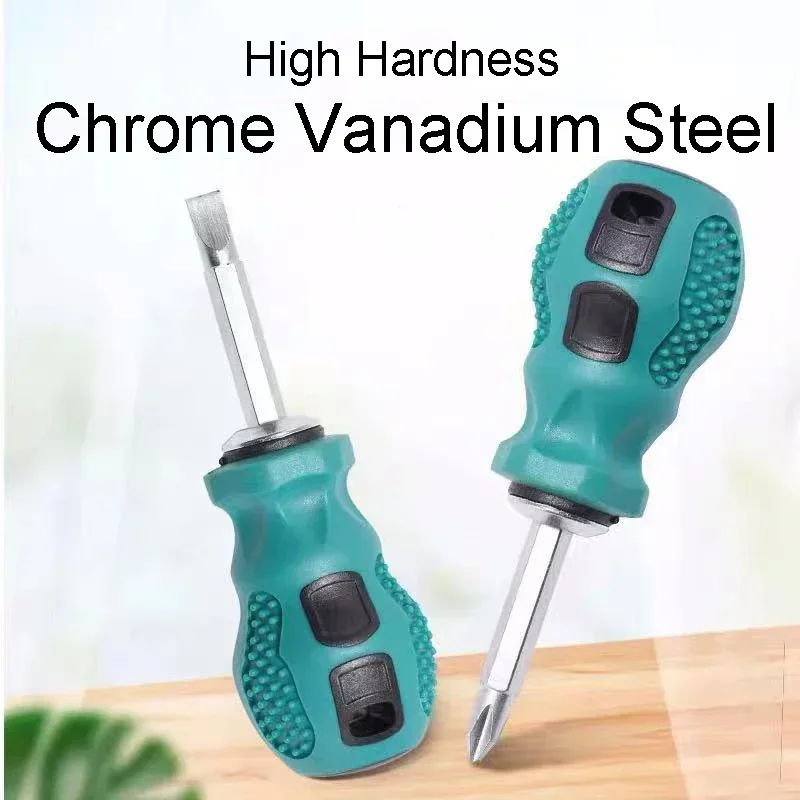 1Pc Mini Screwdriver Magnetic Phillips Slotted Screwdriver Set Short Shank Cross Slot Bits Screw Driver Repair Hand Tools Set