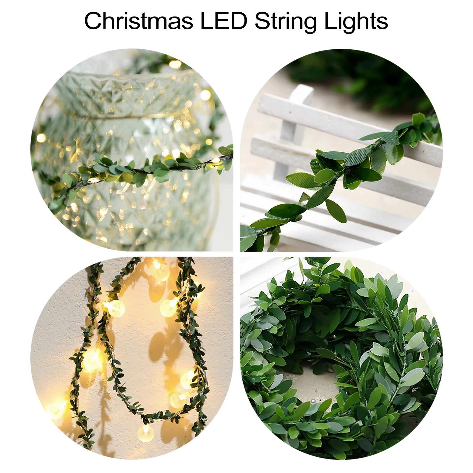 1pc LED Rattan String Lights Safe Warm Decor Christmas Supplies Holiday PartyDecoration Plastic Material DIY