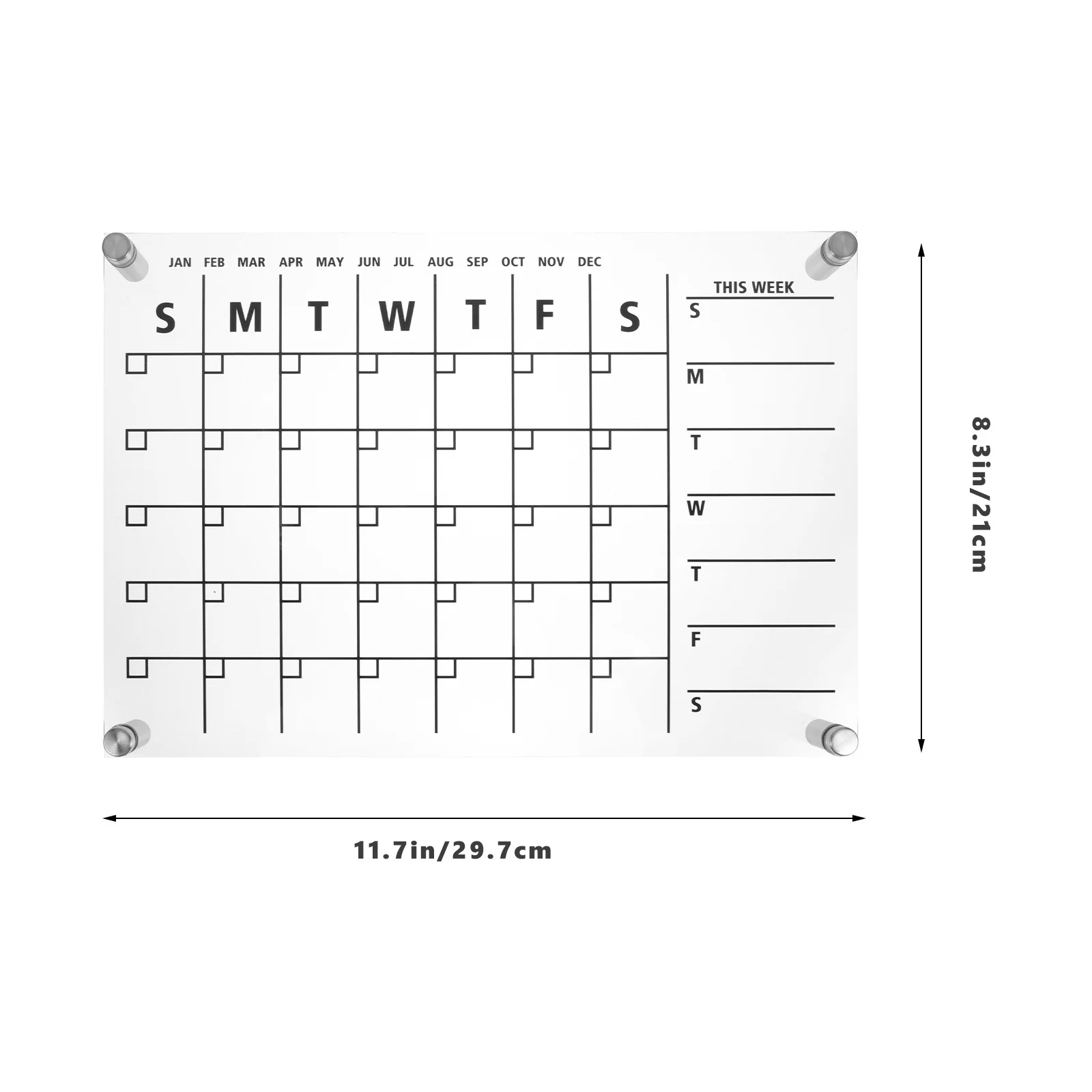 1 Set Acrylic Dry Erase Board Clear Whiteboard For Fridge Desk Wall Home Office Weekly Planning Message Board Organizer Calendar