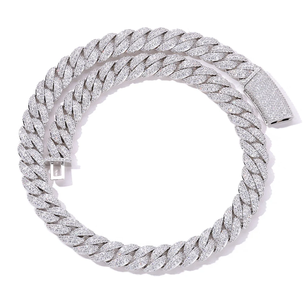 

2024 Fashion Hip Hop 5A+ CZ Stone Bling Iced Out 13mm Cuban Link Chain Necklace for Men Rapper Jewelry