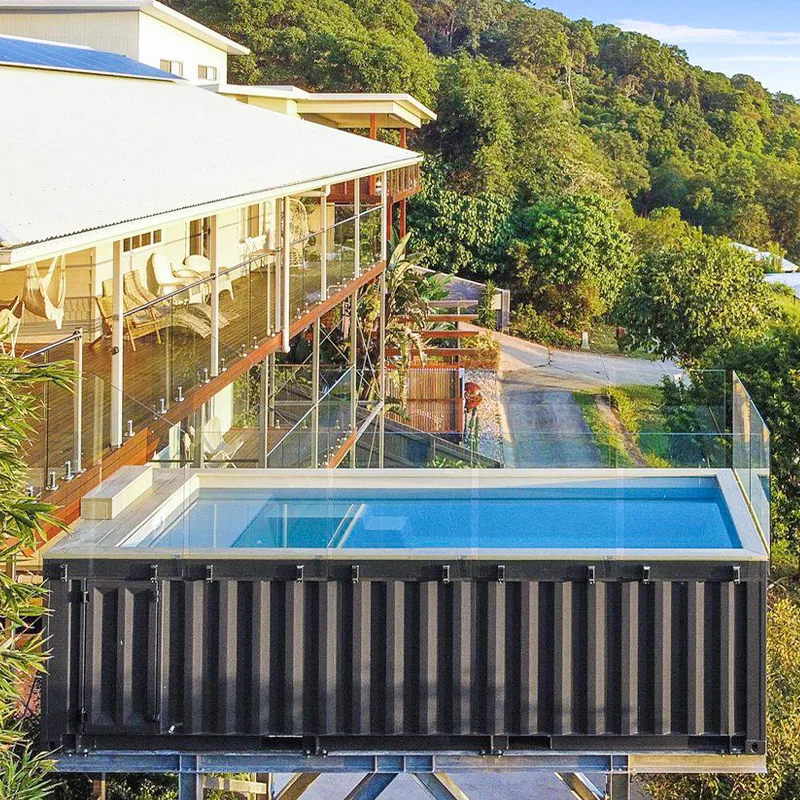 Maßgeschneiderter kleiner Versandbehälter für Schwimmbäder, kommerzielles Fiberglas-FRP mit strapazierfähigem PVC-Material für den Einsatz im Hinterhof im Freien