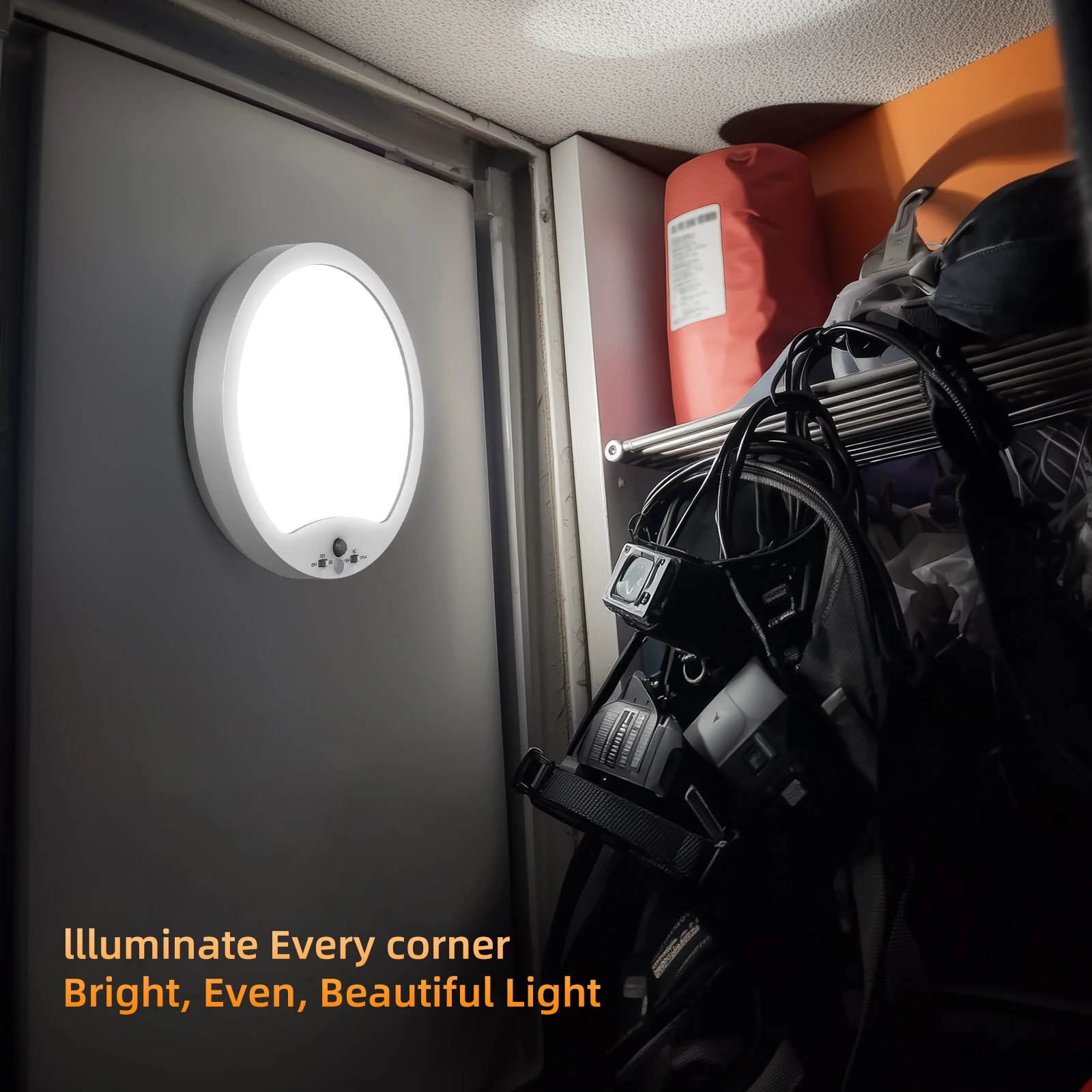 Bild 3: USB Smart Deckenleuchte ultradünn mit Bewegungsmelder und Wandlampe magnetisch 6000mAh Notbeleuchtung Fernbedienung LED Nachtlicht wiederaufladbar 3CCT Innen/Außen. Versand DE ohne Zoll