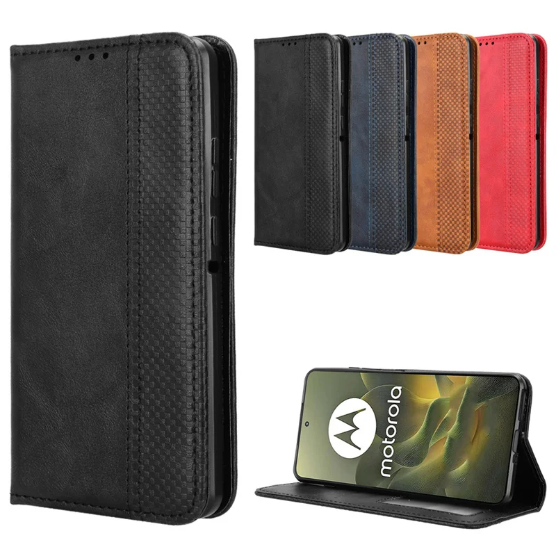 محفظة مع فتحة للبطاقات إطار صور حامل مغناطيسي حافظة جلدية قابلة للطي لهاتف موتورولا إيدج 70 موتو X70 Air 5G غطاء هاتف مضاد للسقوط #1