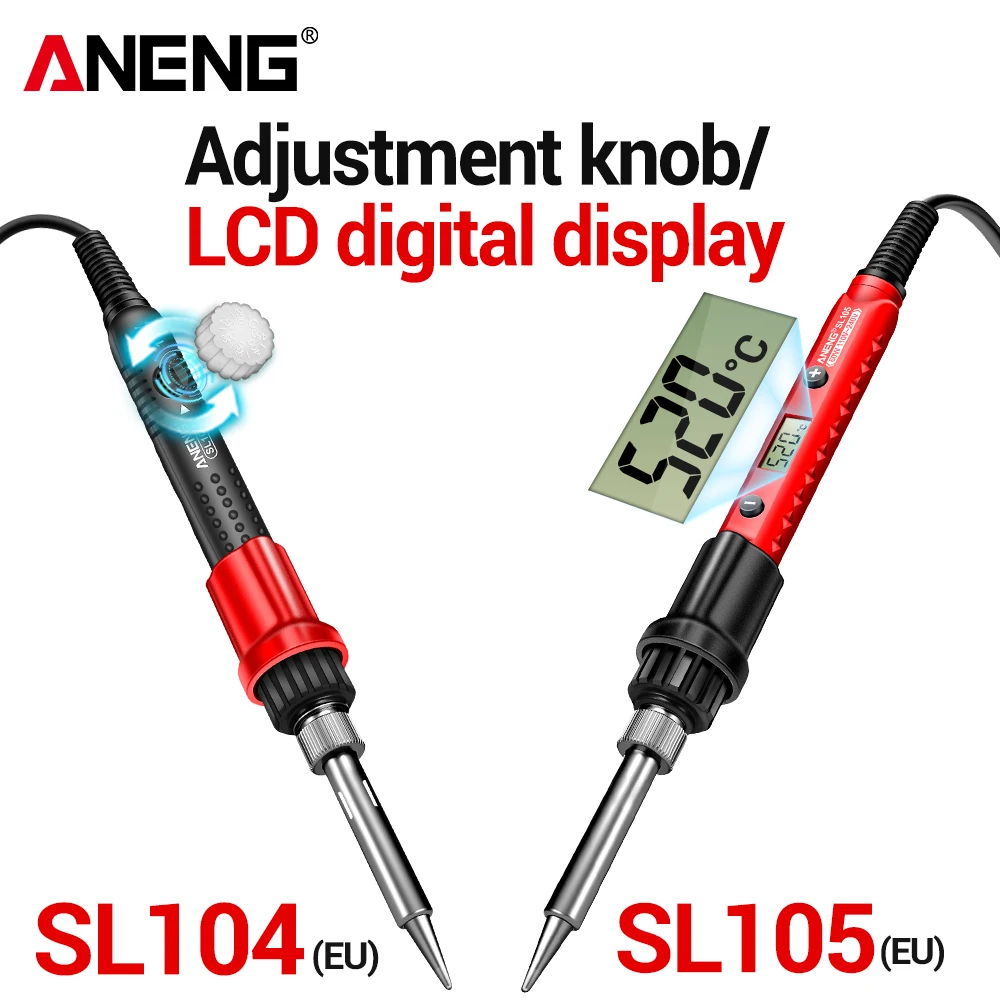 Electric Soldering Iron SL105 Digital Display Adjustable Temperature SL104 Adjustment Knob US/EU Plug Welding Repair Tools