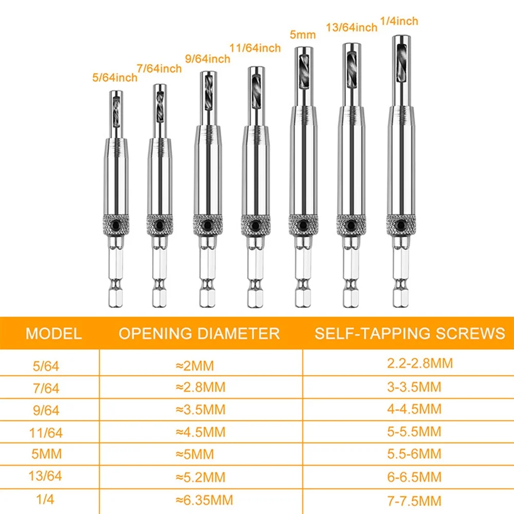 STONEGO Self-Centering Core Drill Bit Set for Woodworking, with Hole Puncher and Hinge Tapper 4/7/16PCS