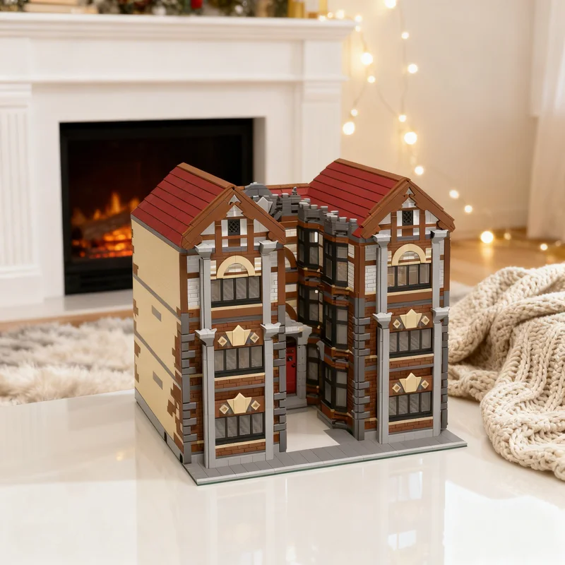 

5935 деталей MOC: Модульный конструктор «Апартаменты во дворе» для опытных строителей. Идеальный подарок на Рождество для детей.