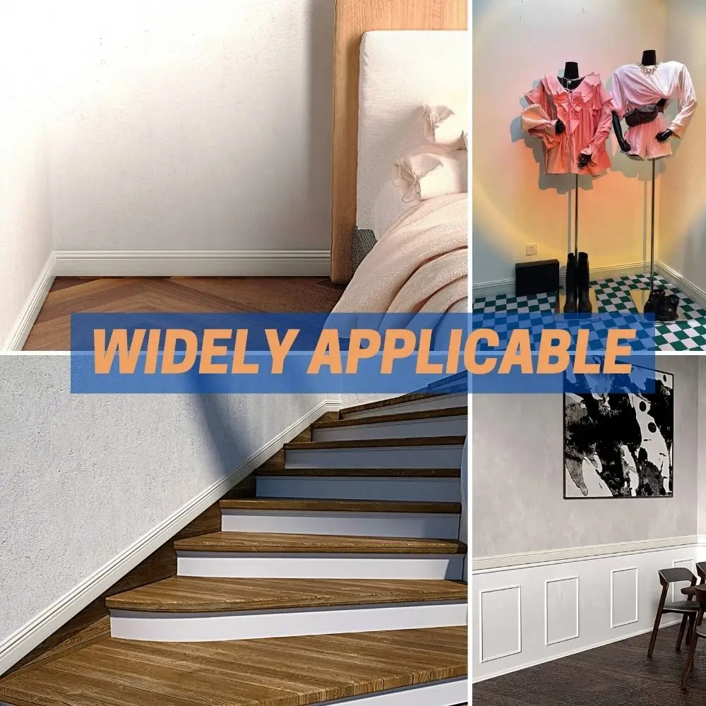 DIY 1M/Roll Baseboard Molding Trim Self Adhesive Anti-collision Wall Baseboard Thickened 3D Skirting Line Bedroom