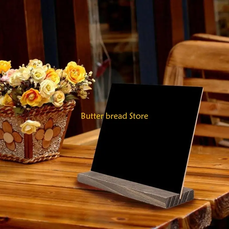 W89C Blackboard Wooden Blackboard Single Desk Sign Plan Plaque for DIY كتابة الطلاء