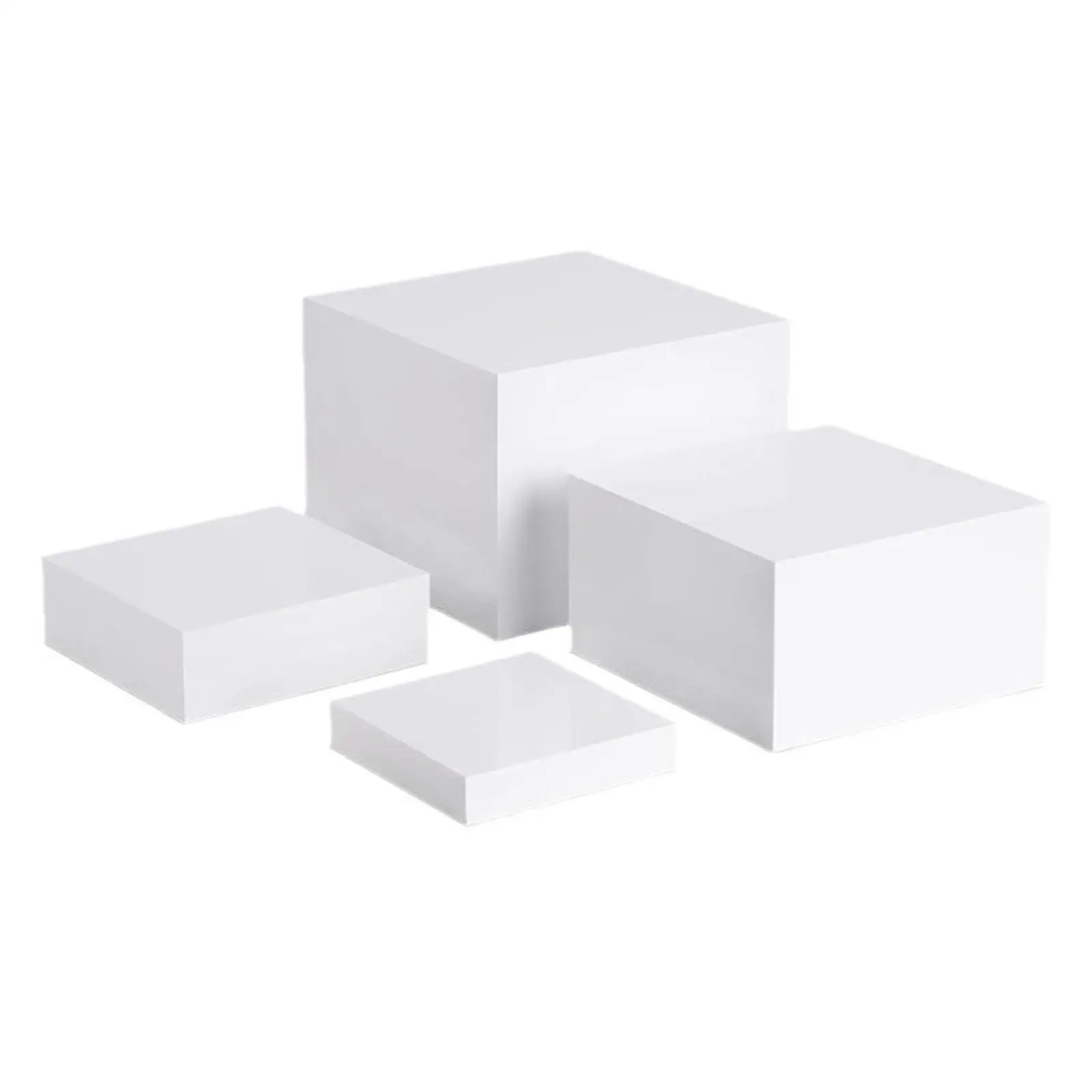 4x Buffet Riser Cube Display Nesting Riser Acrylic Cake Food Display Stand for Candy Food Brunch Restaurant