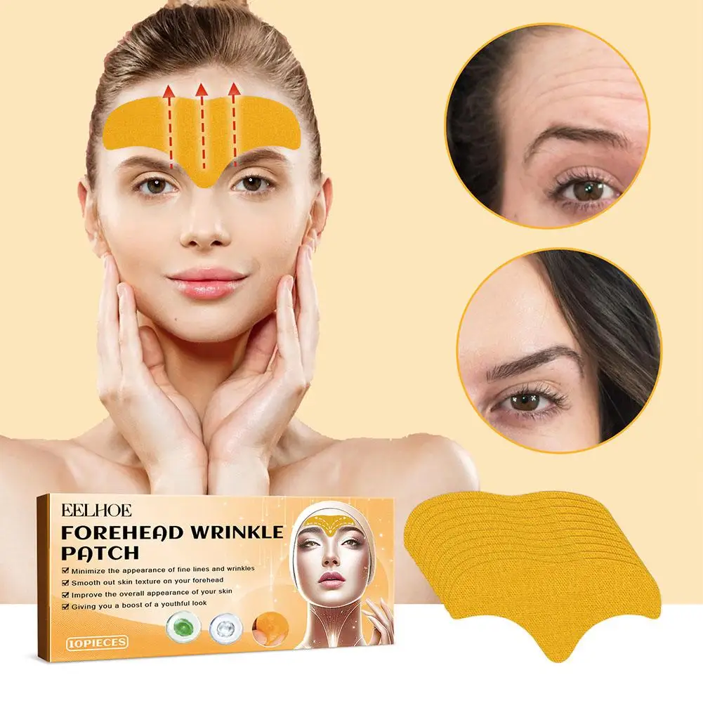 10pcs Anti-wrinkle Forehead Line Removal Gel Patch Firming Eyes Mask Frown Lines Face Skin Care Stickers Anti-aging Collagen