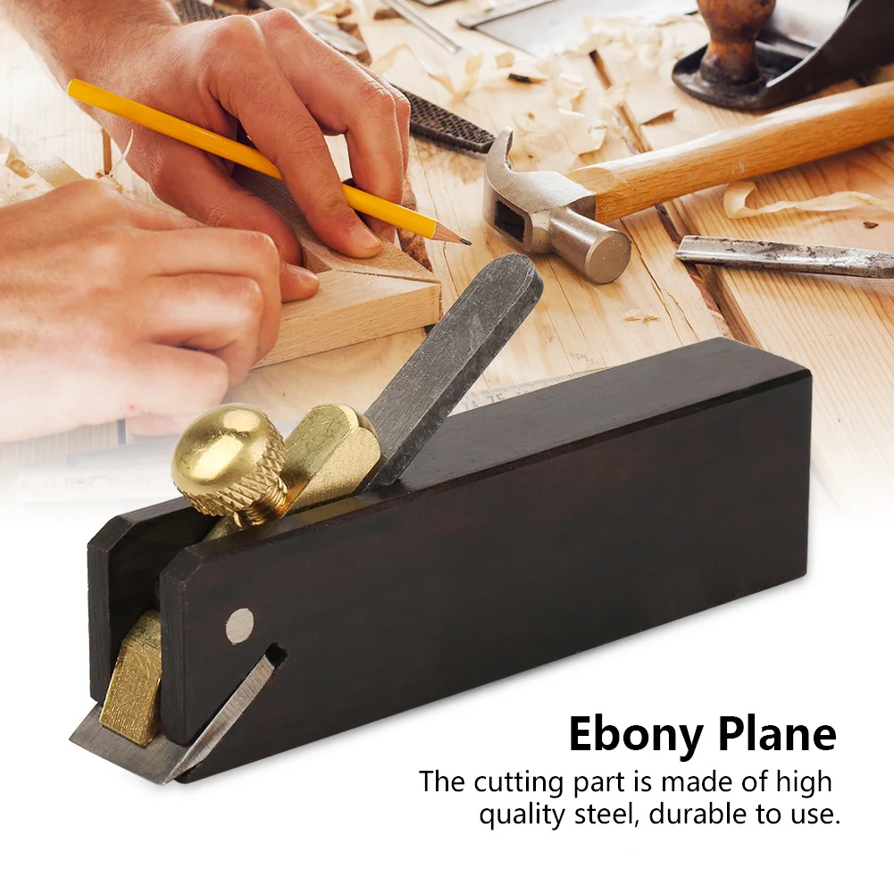 Ebony Plane Woodworking Plane Wood Cutting Tool Ebony Mini DIY Cable Line Woodworking Plane Carpenter Wood Cutting Tool