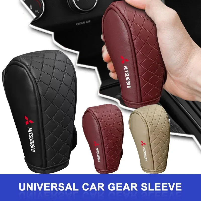Capa de couro para alça de mudança de carro, antiderrapante, resistente ao desgaste, decoração protetora para l200 pajero sport attrage mirage eclipse