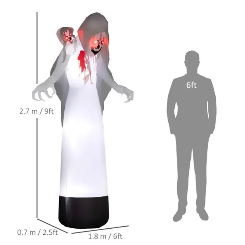 Great design for halloween: a scary 8.9ft three headed ghost  Halloween Decoration