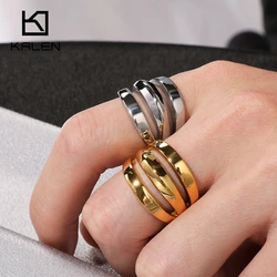 KALEN Multi layer Wide Ring For Women Girls Fashion Minimalist Lady Rings Jewelry Accessories