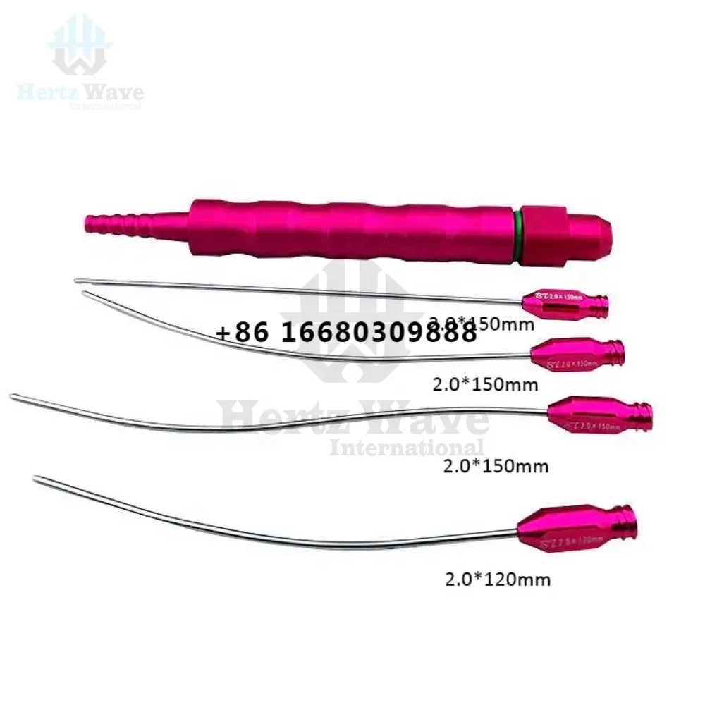 High Quality Titanium Cannula Set Luer Lock Cannula Handle Fat Harvest Grafting Kit Autoclave Instrument