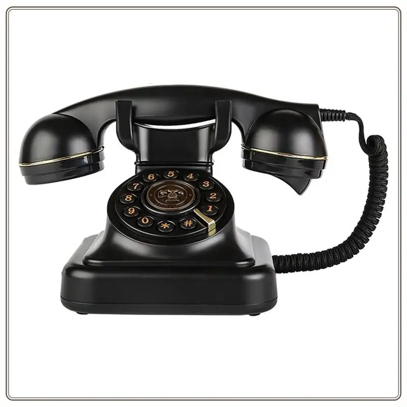 

European Retro Wedding Audio Message Book Birthday Voice Blessing Message Decoration Phone Voice Guest Book Phone Black