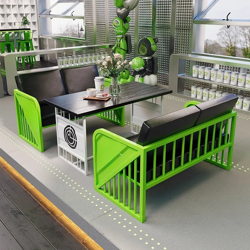 Industrial style tables and chairs, reception area Internet celebrity commercial bar Qingba music restaurant booth sofa
