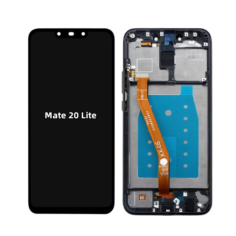 Mobile Phone Display Touch Screen Digitizer Assembly Replacement, Huawei Mate 20 Lite LCD, SNE LX1 L21 LX3, Original with Frame