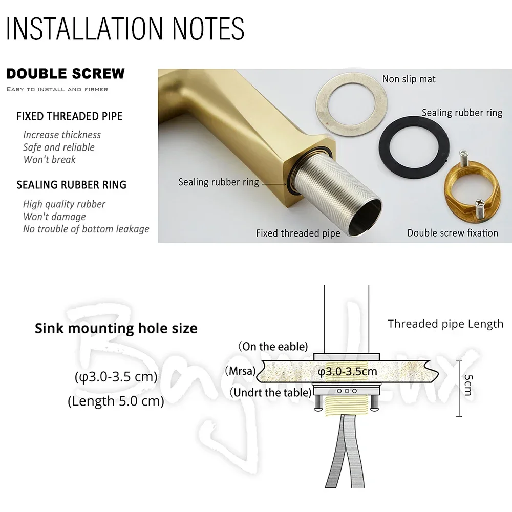 Bagnolux Brushed Gold Matt Black Brass Casting Deck Mounted Bathroom Basin Faucet Single Handle Mixer Hot and Cold Water Taps view 4