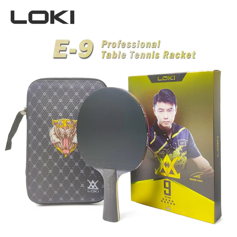 Loki 9 Ster Professionele Ping Pong Racket Aanval-Loop Hoge Kleverige Tafeltennis Racket Carbon Blade Paddle