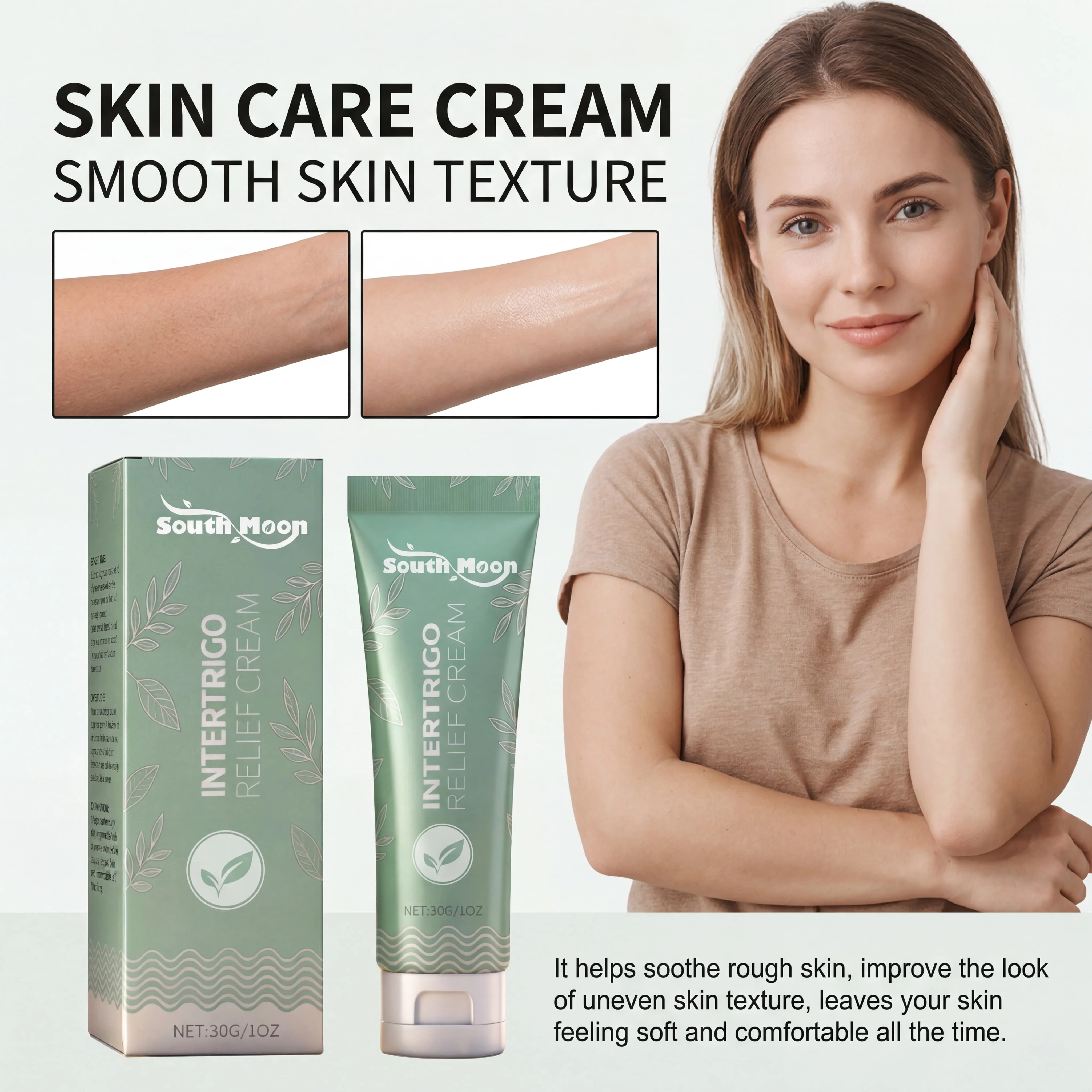 Körperstraffende Creme mit Natürlichem Zaubernussbaumöl und Teeöl, Leichte Feuchtigkeitspflege, Nicht Fettig, Schnell Einziehend, Reisegröße, Tonisierende Hautpflege