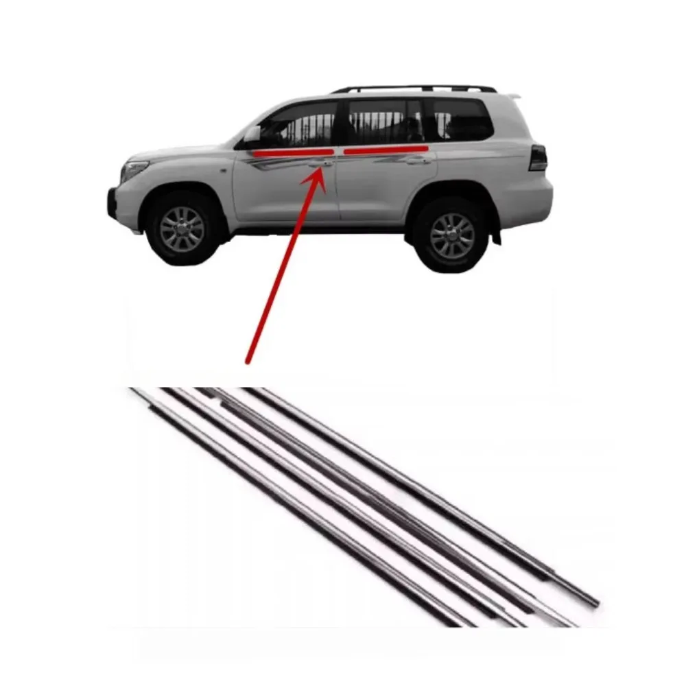 

4 шт. хромированная резина для окон для Land Cruiser 2007-2020 LC200, наружный уплотнитель, дверной ремень для LX570 75720-60080