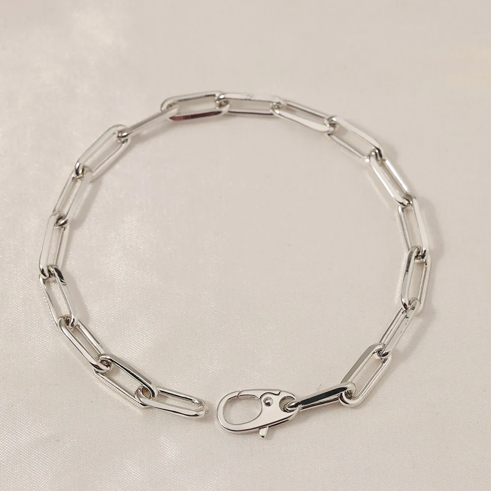 

Paperclip Chain Wristband, Chunky Jewelry Men Teens Boys Punk Rock Fashion Simple Men's Bracelet Neutral Ladies Lovers