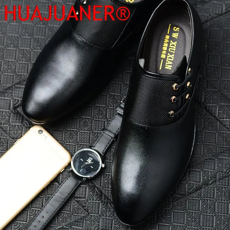 2023 Classic Men Dress Shoes Round Toe Cow Leather Business Casual Shoes Mens Wedding Shoes Oxford Formal Shoes Big Size 38-48