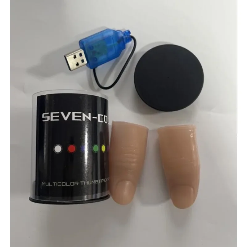 

Семь цветов светодиодный светильник, наконечники для большого пальца, супер легкие фокусы, профессиональный набор световых пар, реквизит для сцены D'lite, трюки, иллюзии