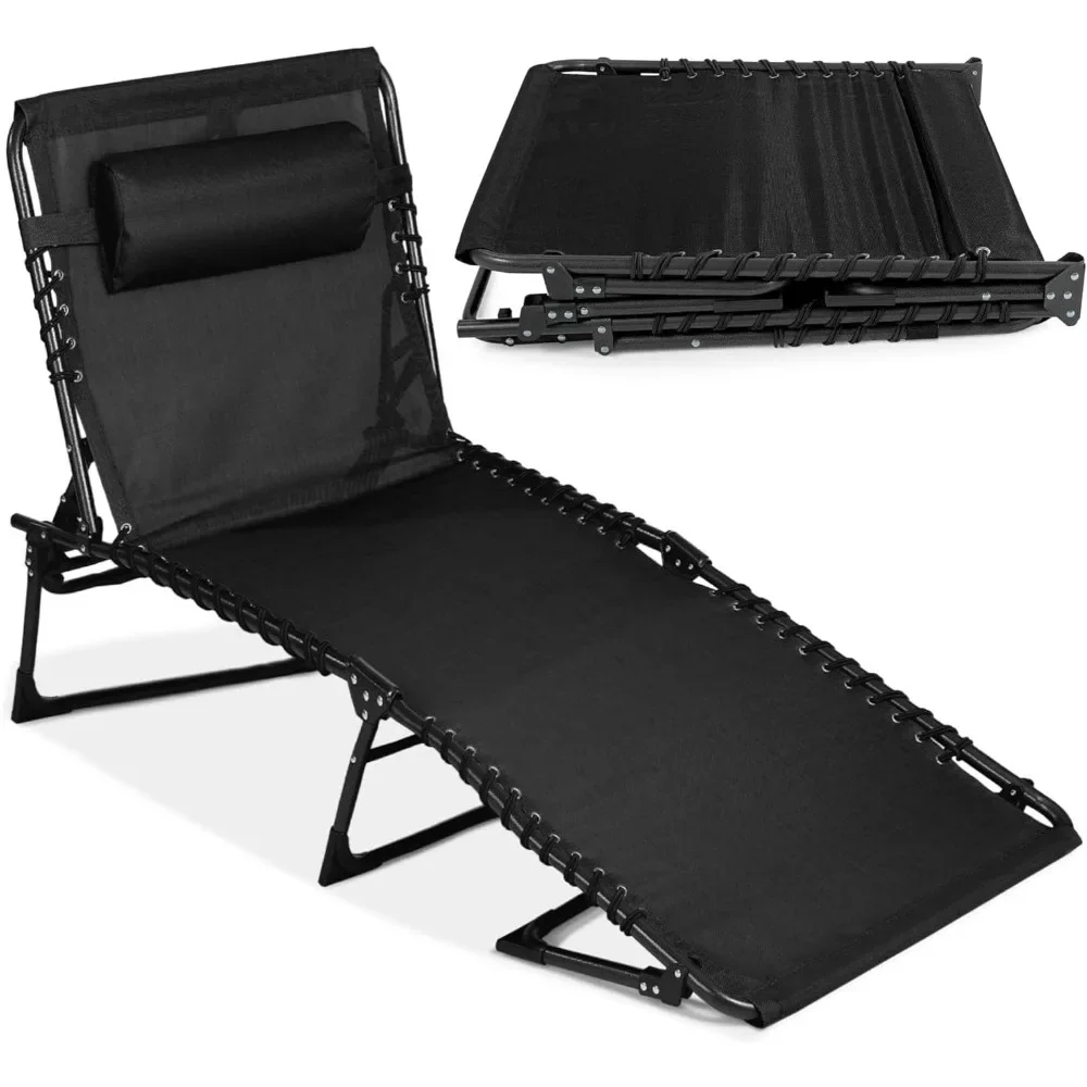 Patio Chaise Lounge Chair, Outdoor Portable Folding in-Pool Recliner for Lawn, Backyard, Beach w/ 8 Adjustable Positions