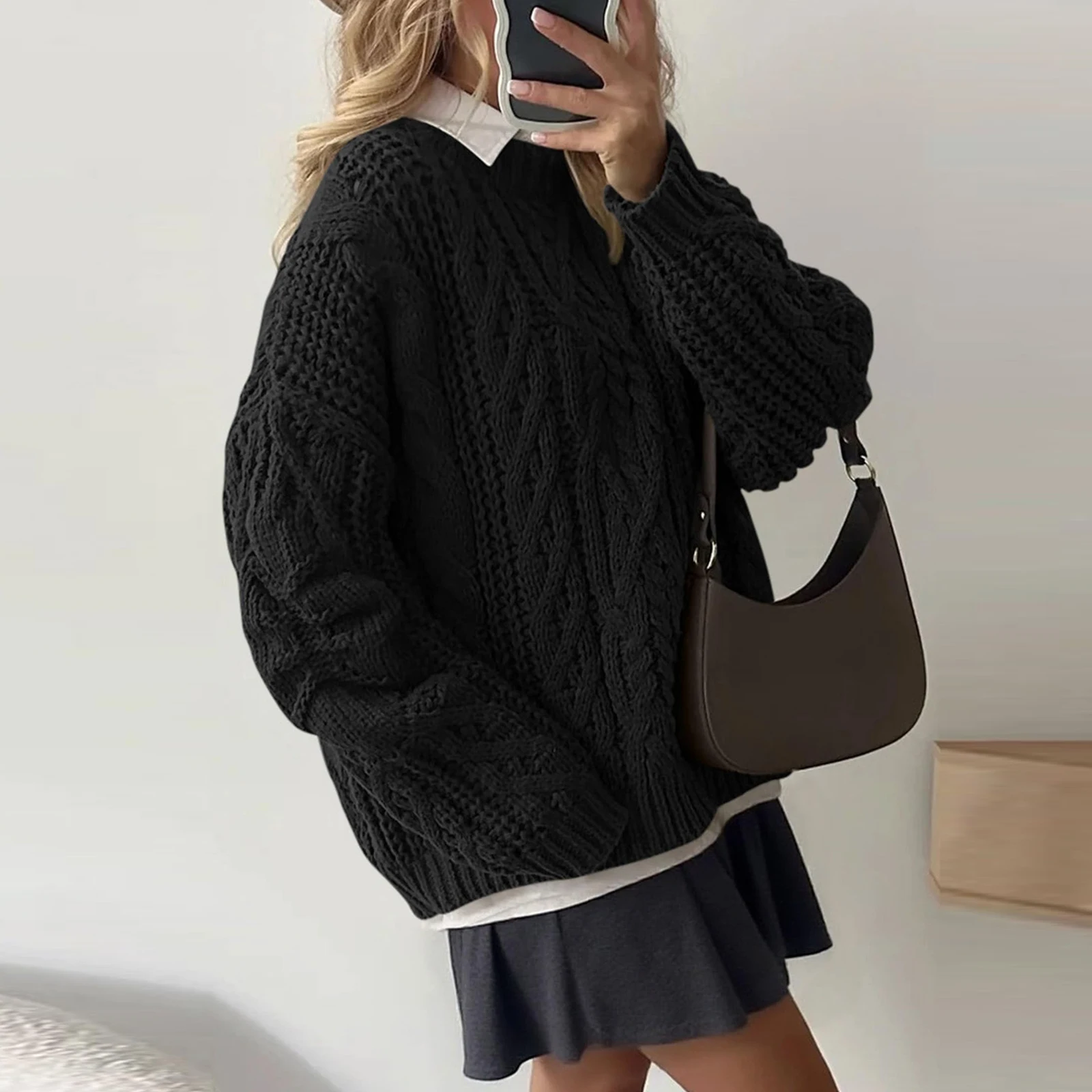 

Женский вязаный свитер, кардиган, короткий вязаный свитер с круглым вырезом и открытой передней частью, элегантный повседневный кардиган на пуговицах для женщин