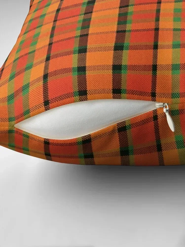 Westy Tartan Orange Plaid for Bulli Bus Camper Throw Pillow luxury throw pillow covers Pillow Cases Decorative