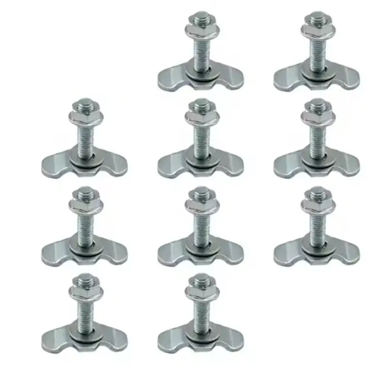 ABJN-For Truck Bed Modification 10Pcs 40Mm L Track Fitting Bolt Down Anchors Points Automotive Tie Down Hardware