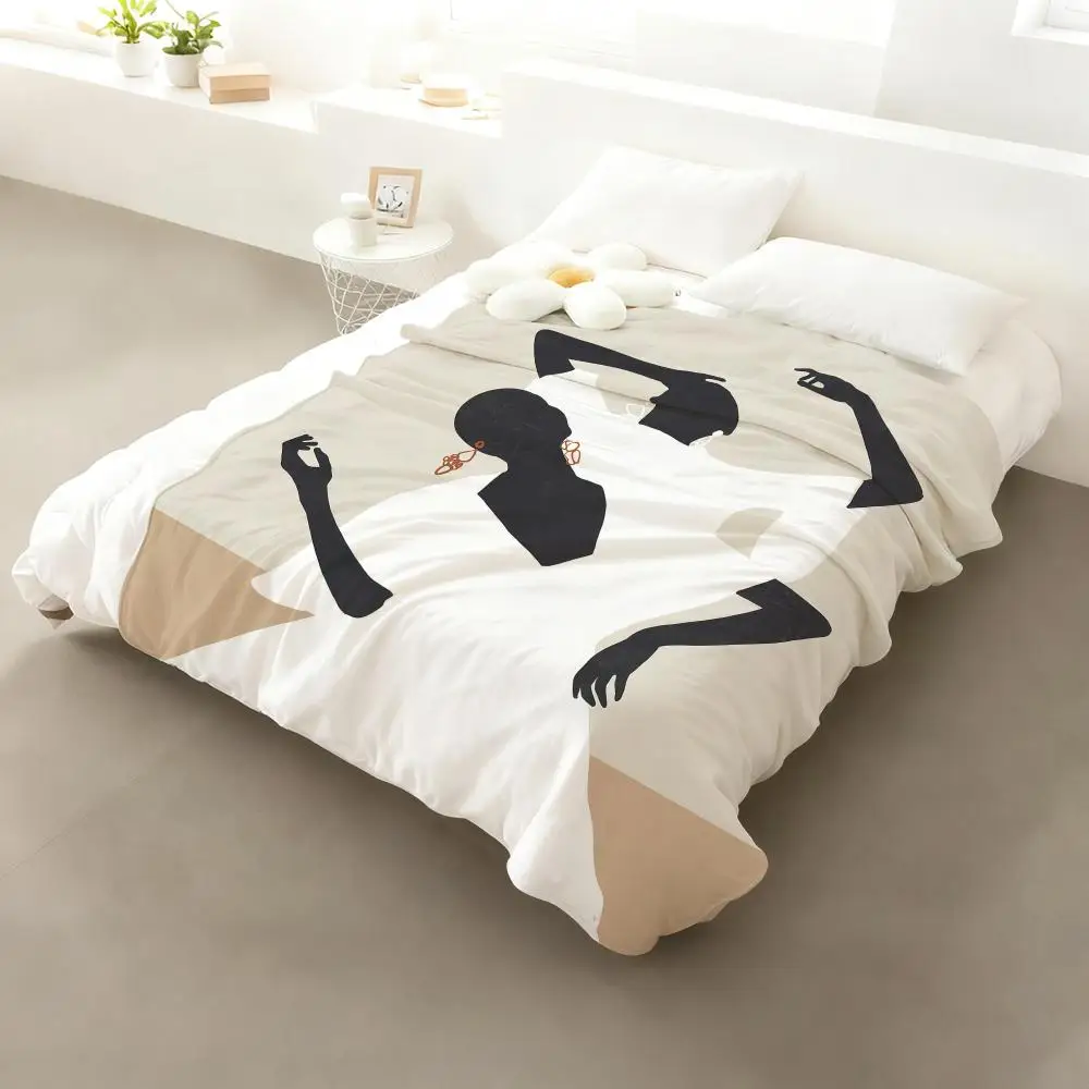 INS Modern T-ThingDesign Throw Flannel Fluffy Soft Blanket Warm Skin-Friendly Throw For Sofa Bed Office Nap Winter