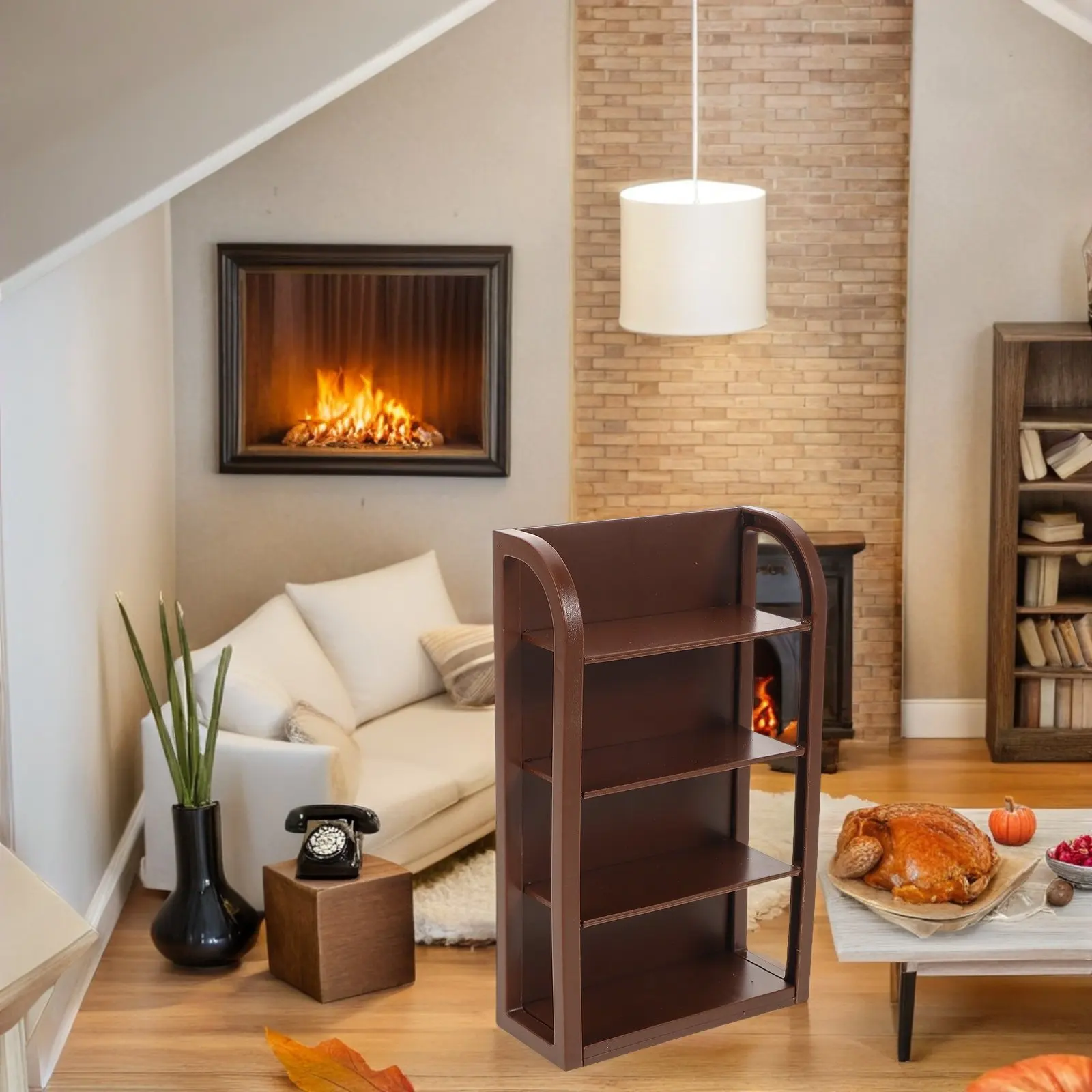 

Набор из 6 миниатюрных реалистичных 4-ярусных пластиковых стеллажей для супермаркета, компактные полки для хранения и декора мини-магазинов