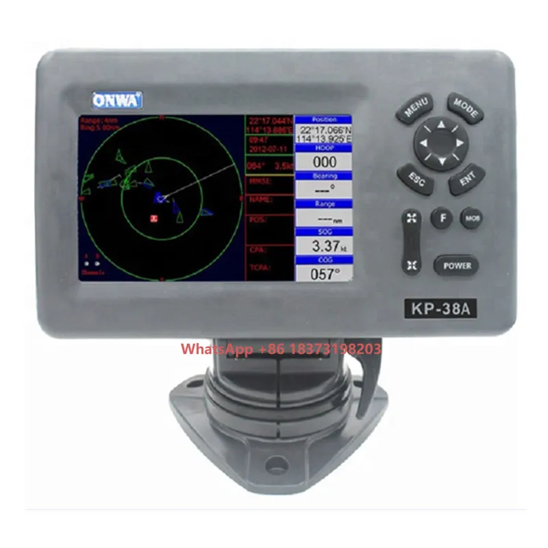 

ONWA KP-38A 5-inch Color LCD GPS Chart Plotter with GPS Antenna and Built-in Class B AIS Transponder Combo Marine GPS Navigator