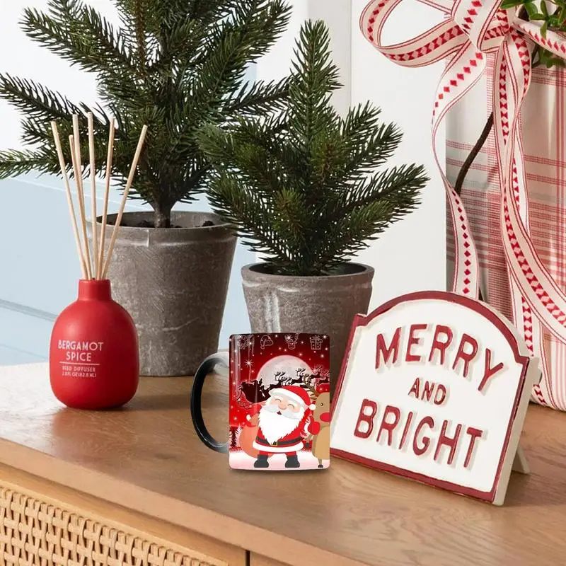 Creative Ceramics Color Changing Mug 350ml Water Cup Christmas Gift Heat Sensitive Funny Drinking Cup for Christmas image 4
